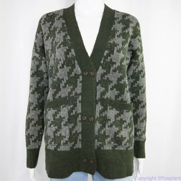 NEW Madewell Allston Double Button Cardigan‎ Sweater in Houndstooth, size XS - Picture 3 of 16